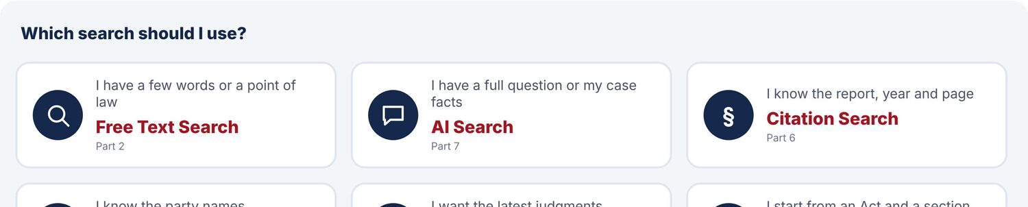 Which search should I use? Free Text Search, AI Search and Citation Search